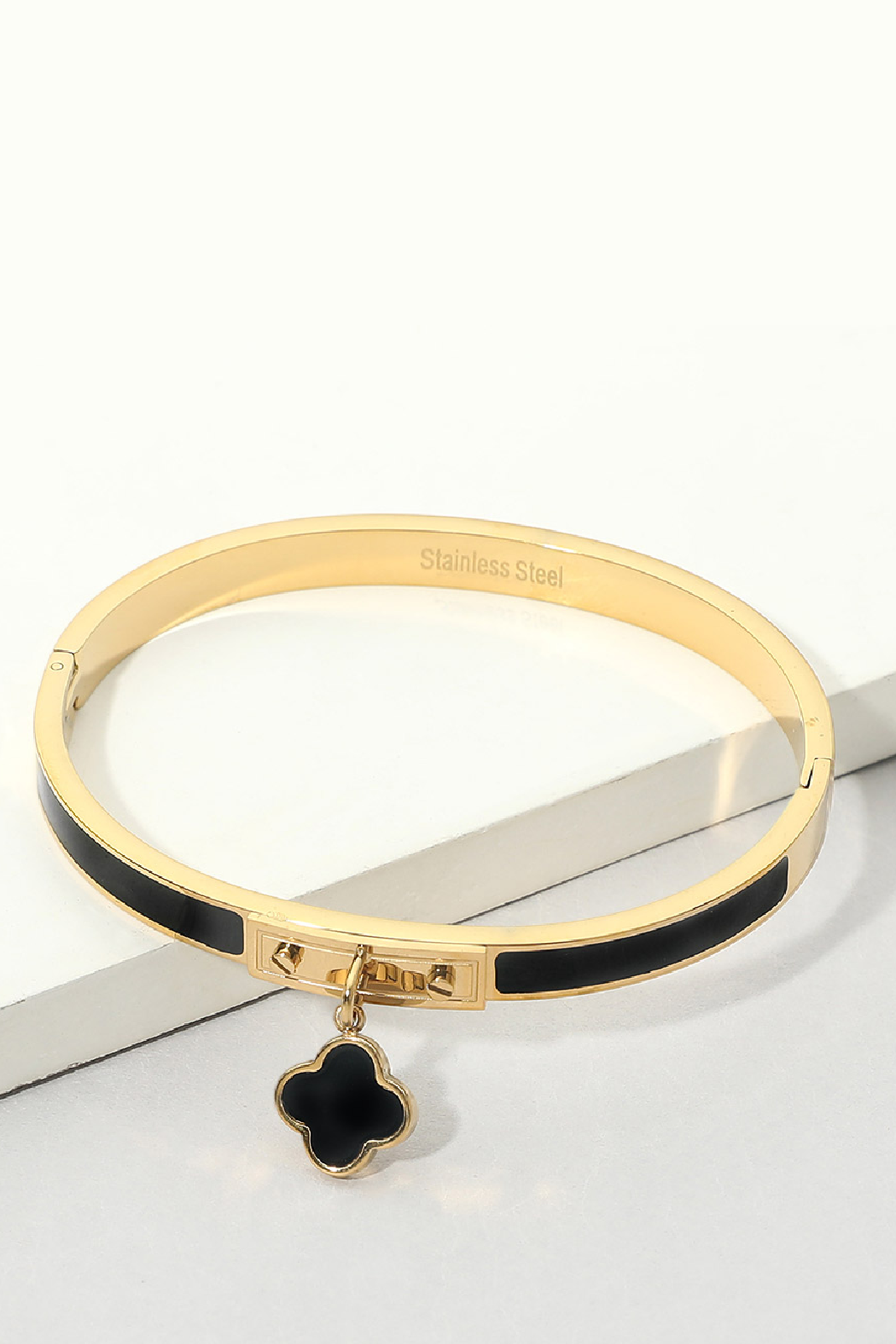 Enamel Clover Charm Bracelet