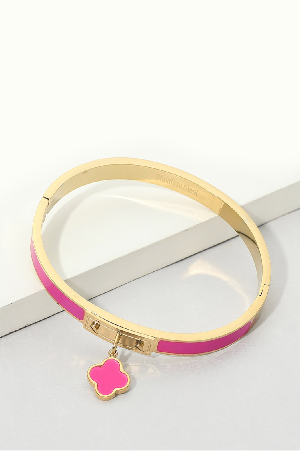 Enamel Clover Charm Bracelet