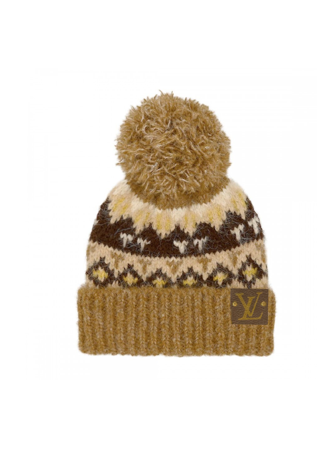 Upcycled Wool Blend Geometric Beanie