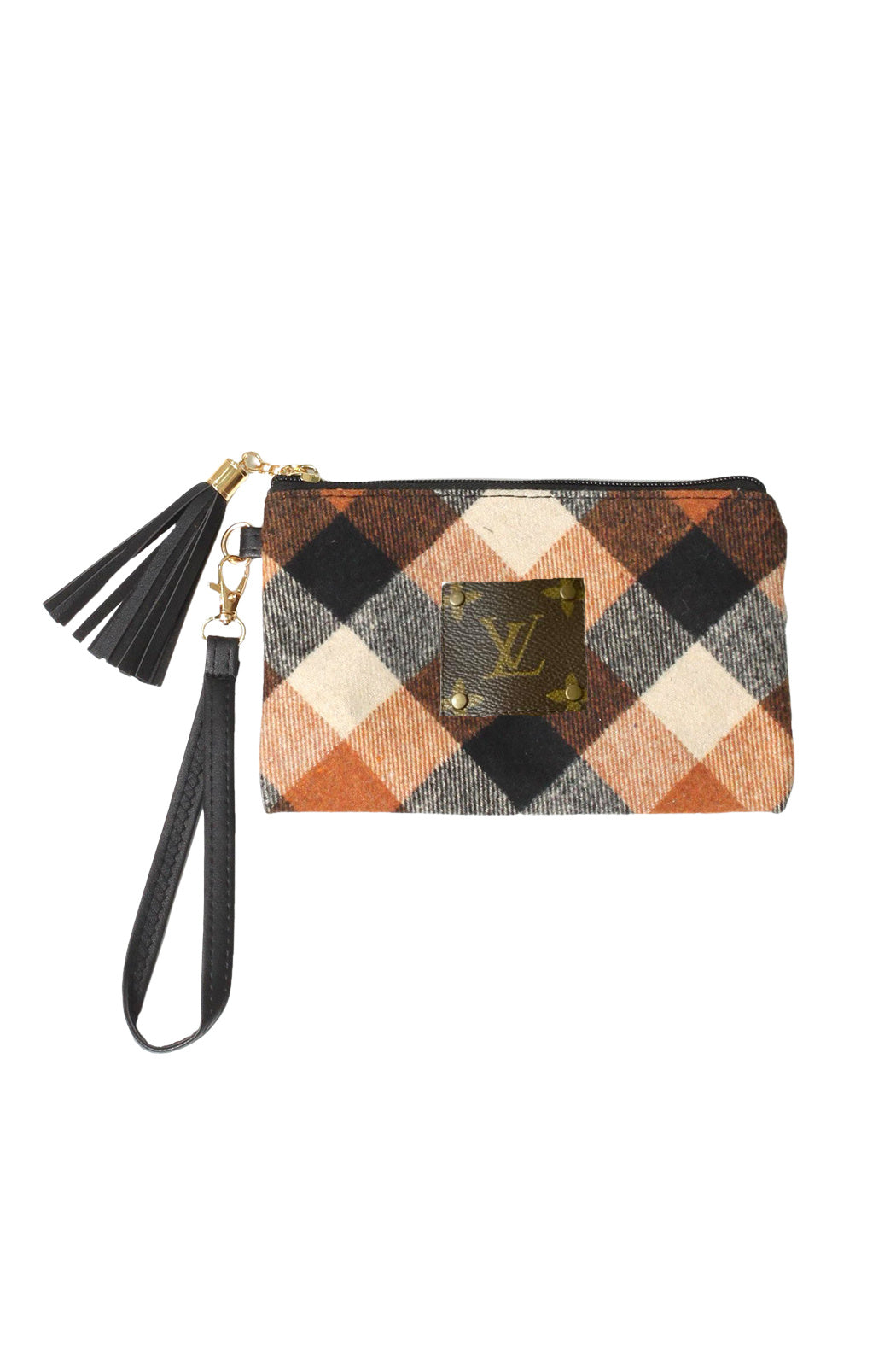 Upcycled Fall Plaid Wristlet