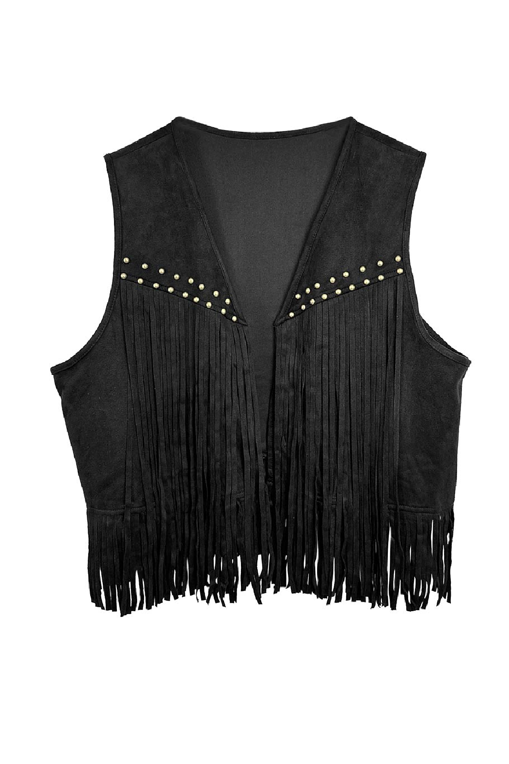 One-Size Faux Suede Fringe Vest