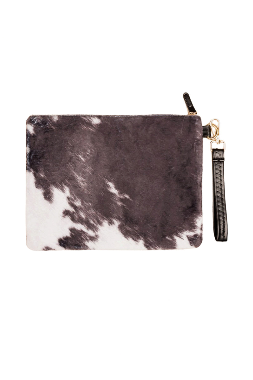 Faux Fur Cow Pattern Wristlet