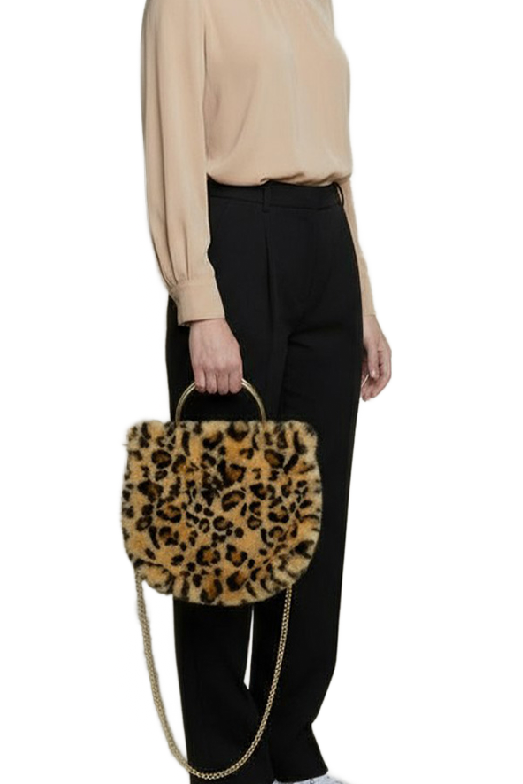 Faux Fur Satchel Crossbody Bag