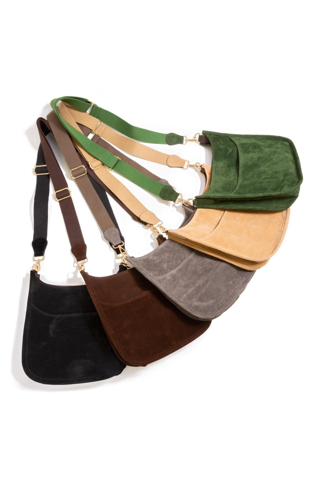 Vegan Suede Crossbody Shoulder Bag