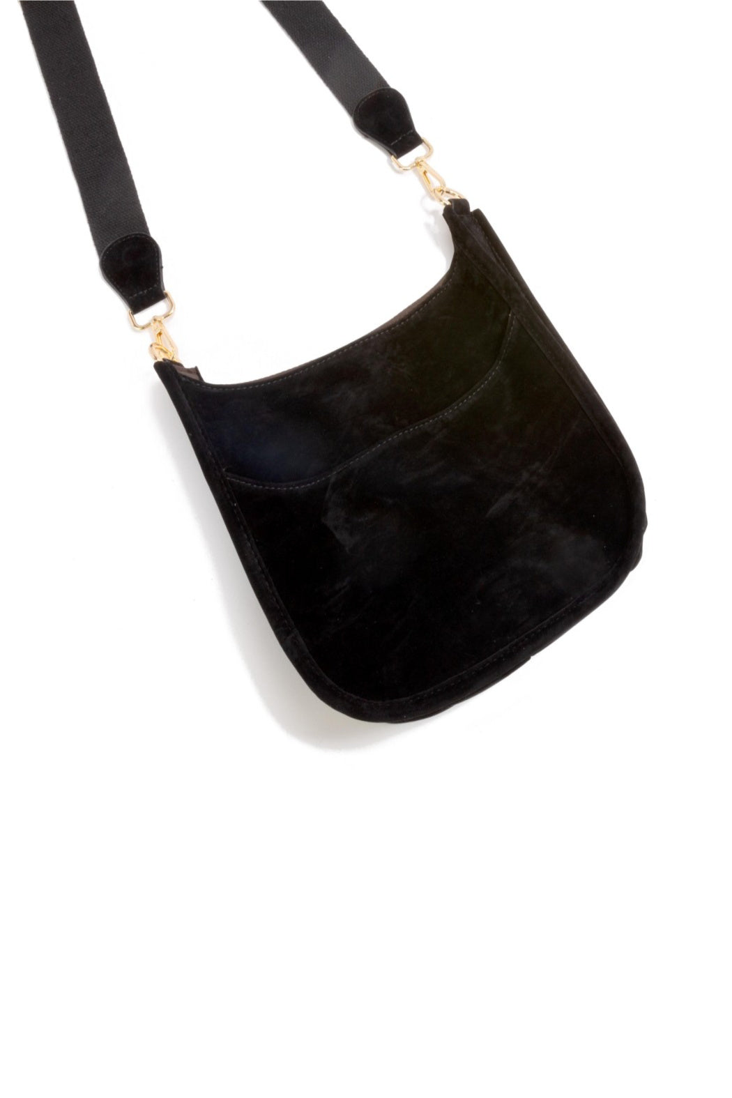 Vegan Suede Crossbody Shoulder Bag
