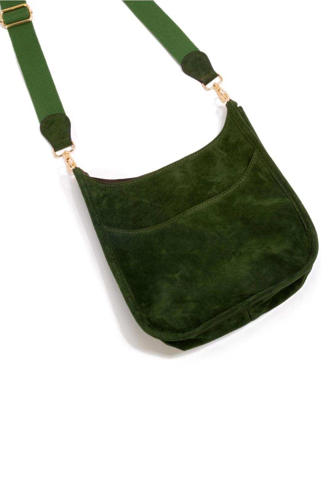 Vegan Suede Crossbody Shoulder Bag