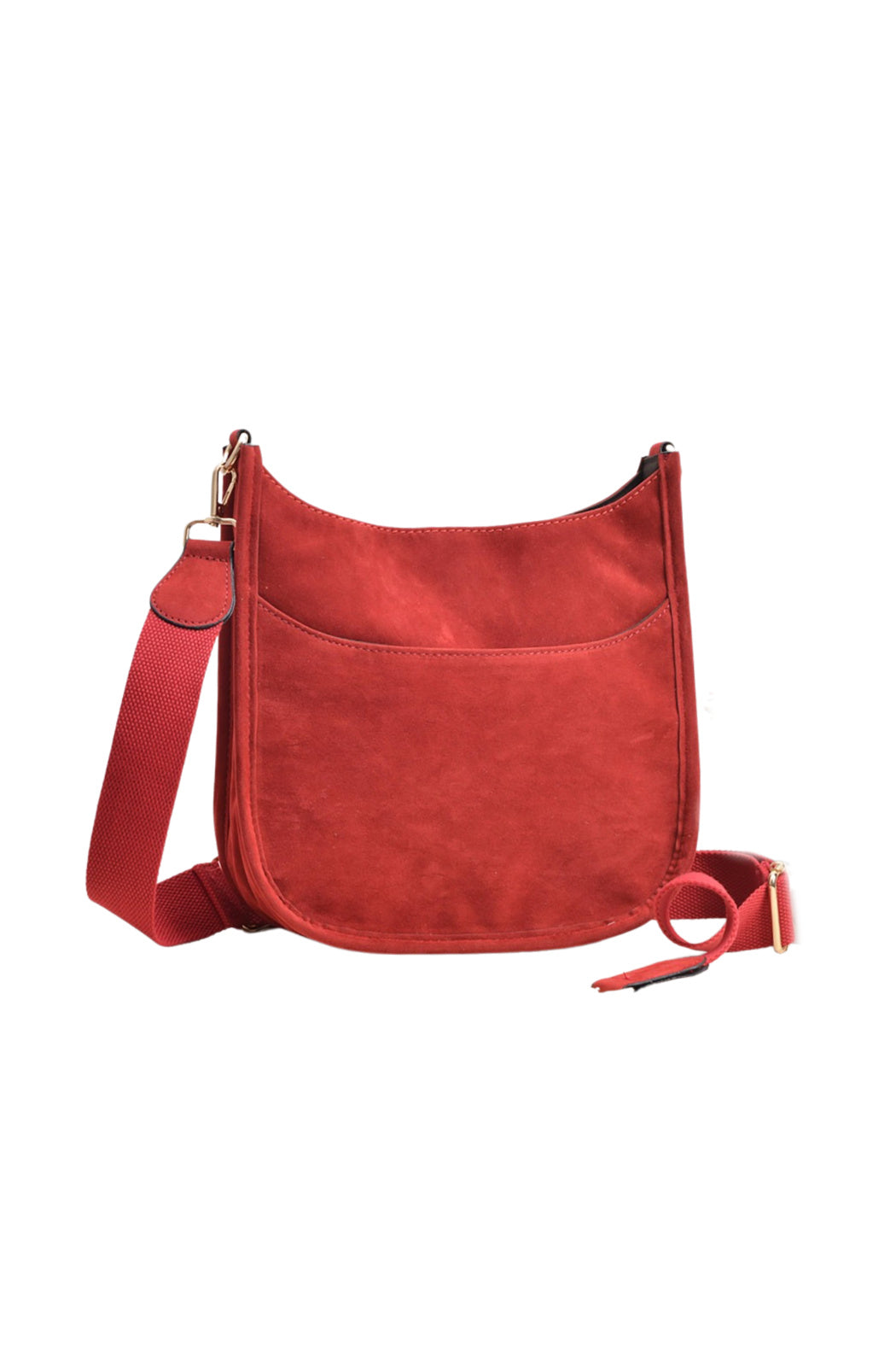 Vegan Suede Crossbody Shoulder Bag
