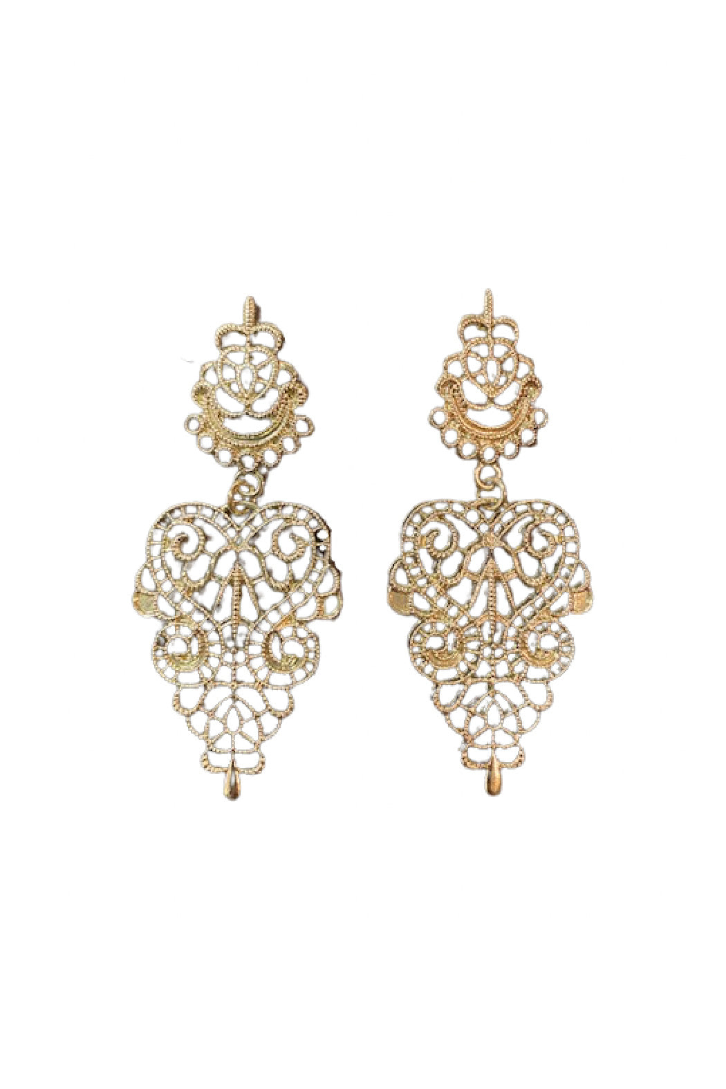 Filigree Antique Gold Earrings