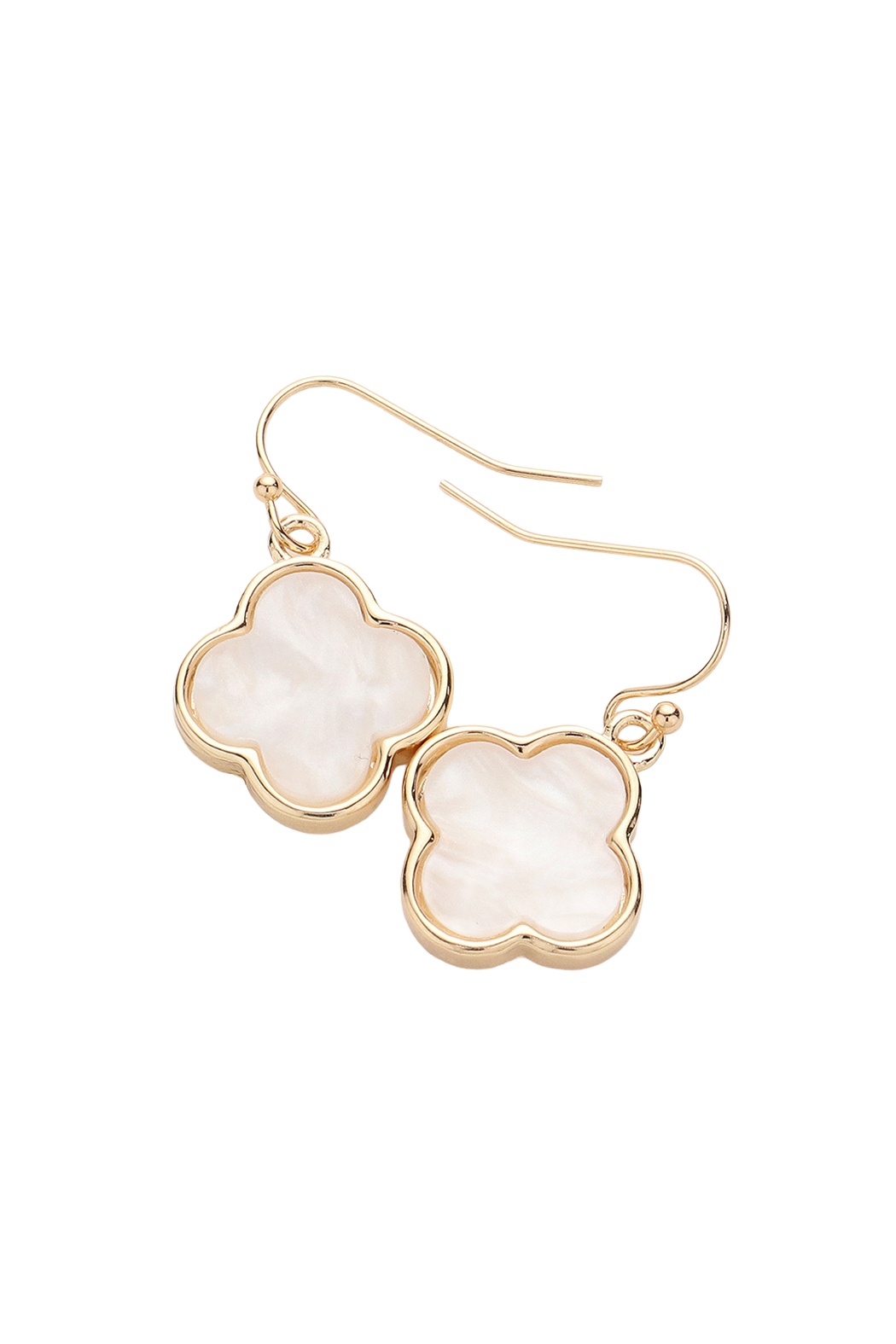 Mother of Pearl Drop Clover Earrings