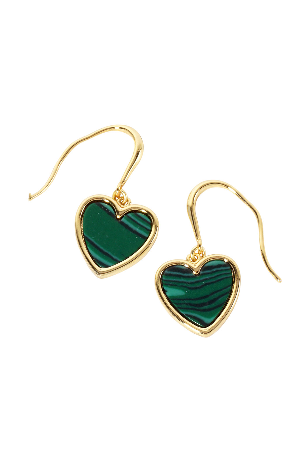 Gold Plated Dangling Heart Earrings