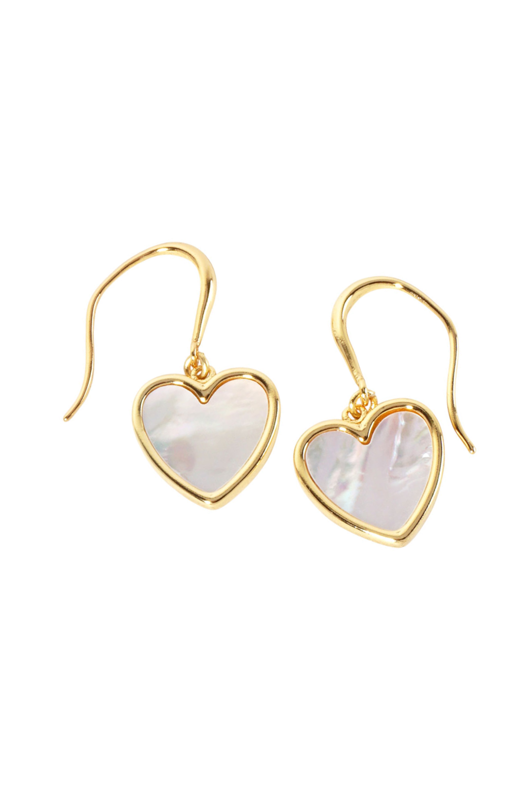 Gold Plated Dangling Heart Earrings