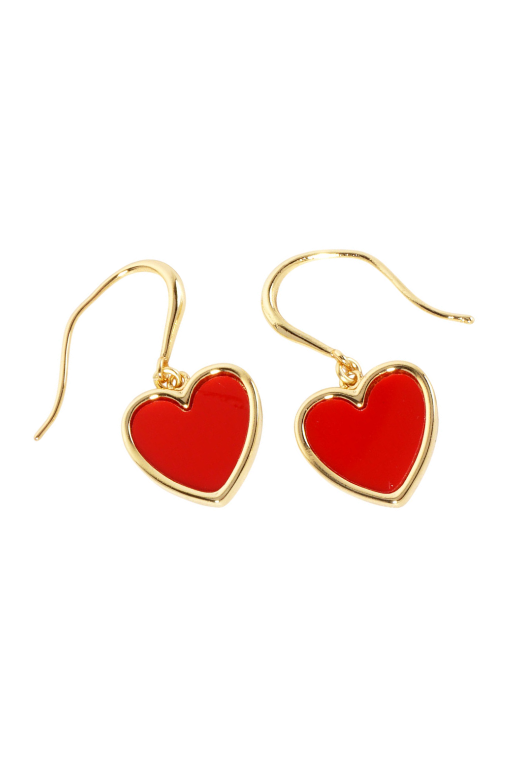 Gold Plated Dangling Heart Earrings