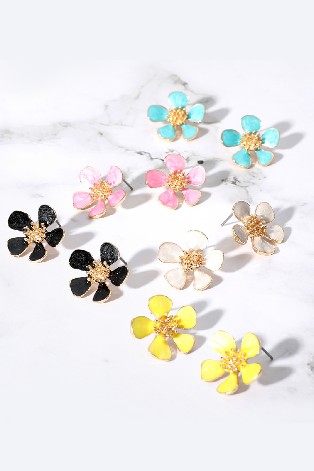 Enamel Flower Earrings