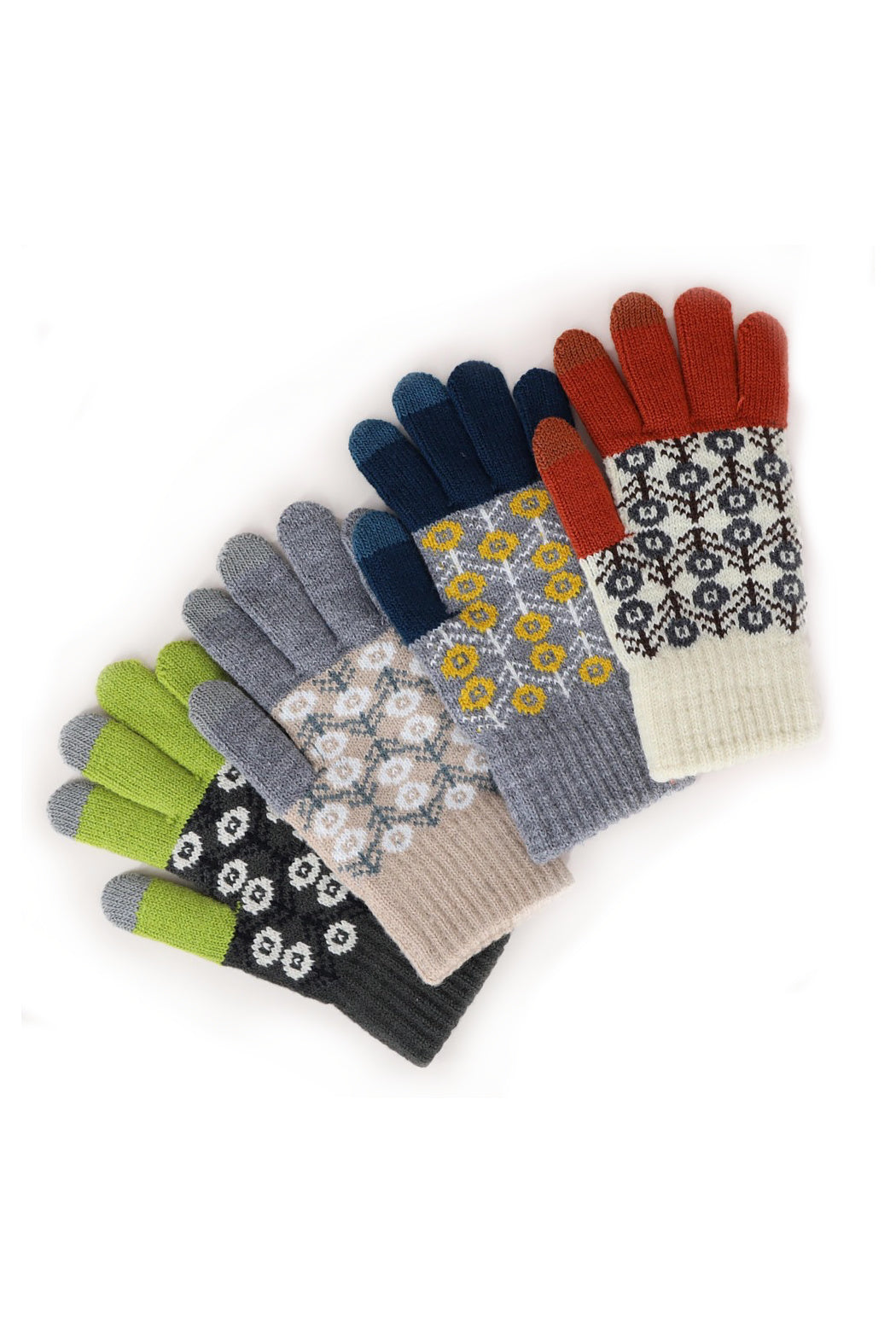 Knit Flower Mittens