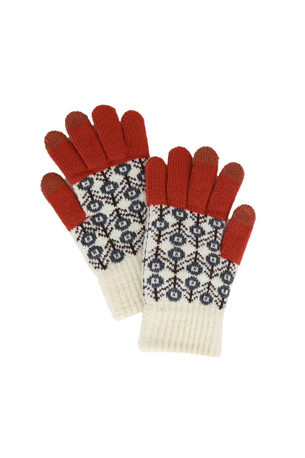 Knit Flower Mittens