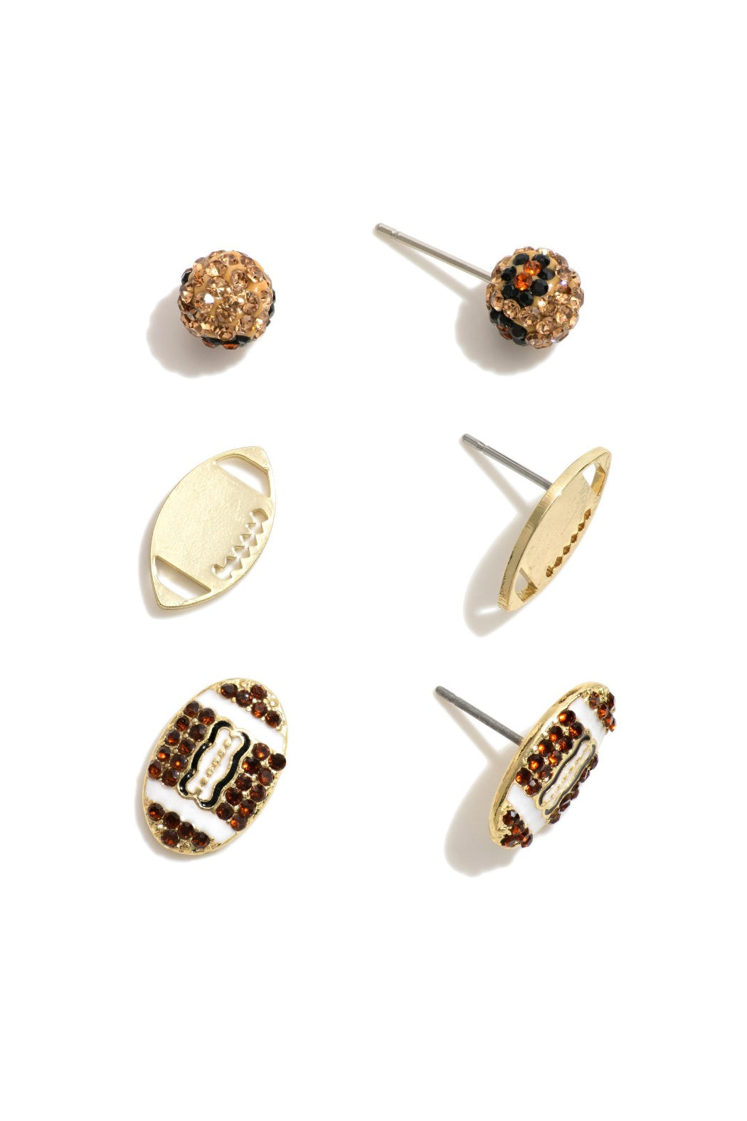 Set of 3 Game Day Football Earrings