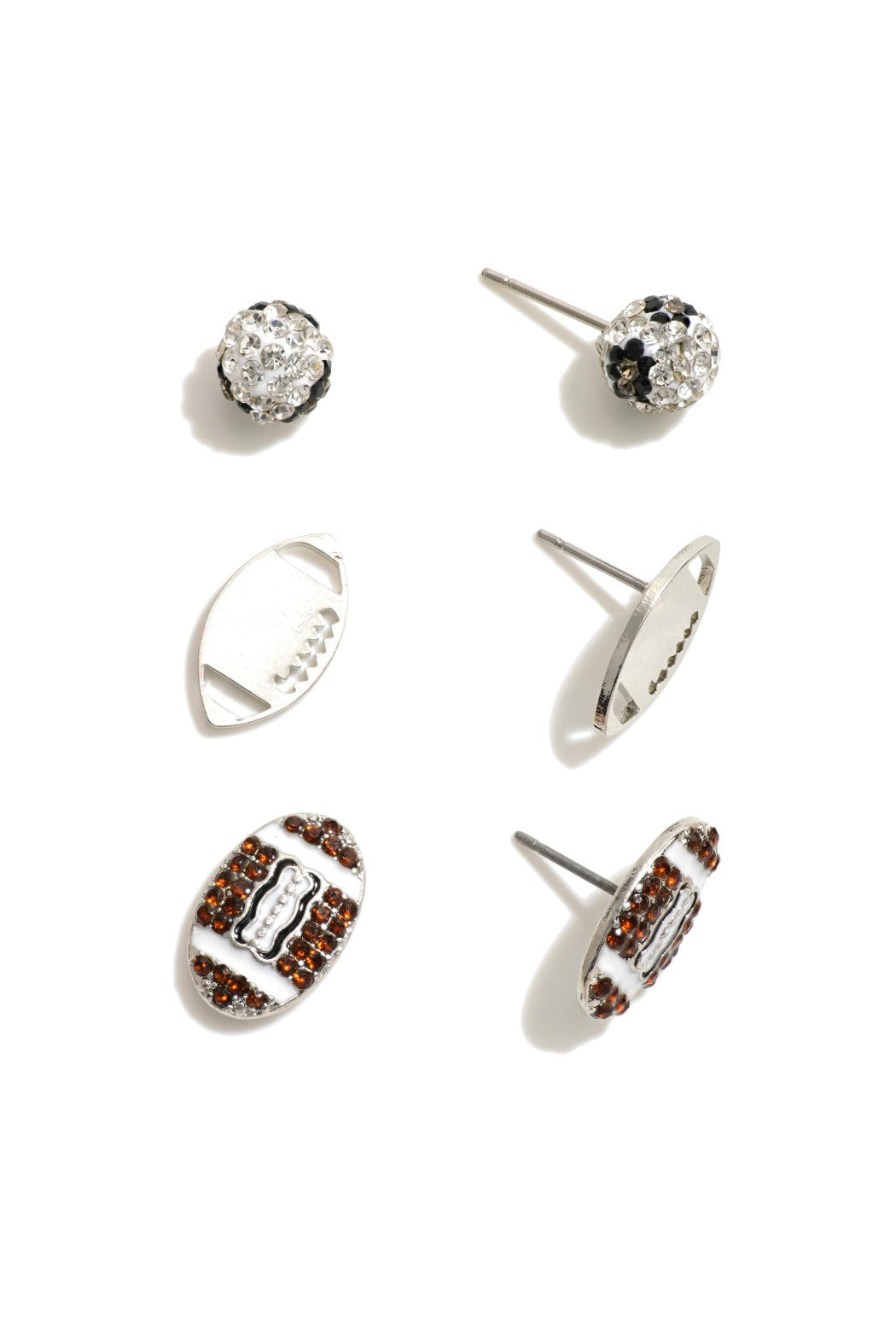 Set of 3 Game Day Football Earrings