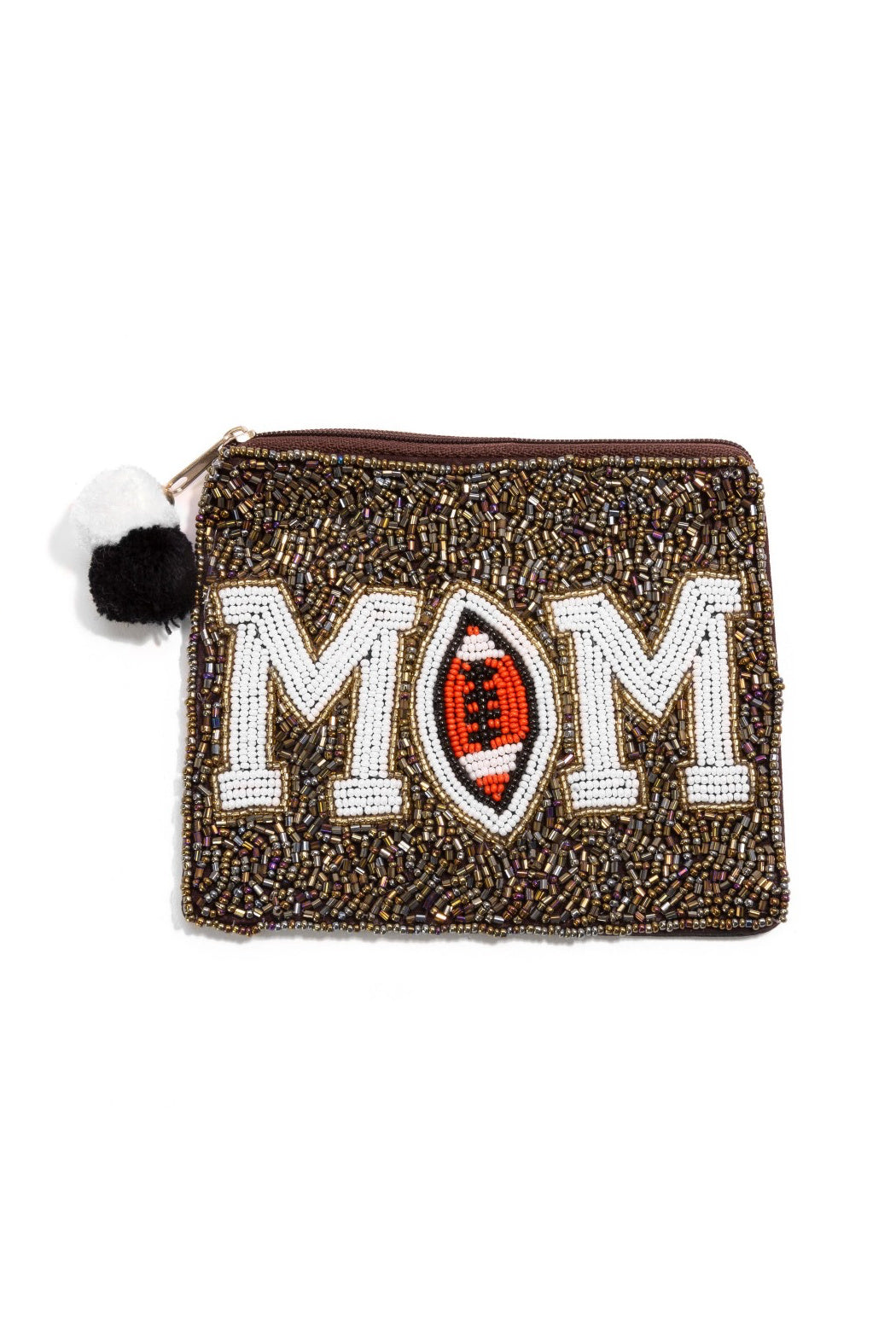 Football Mom Beaded Pouch