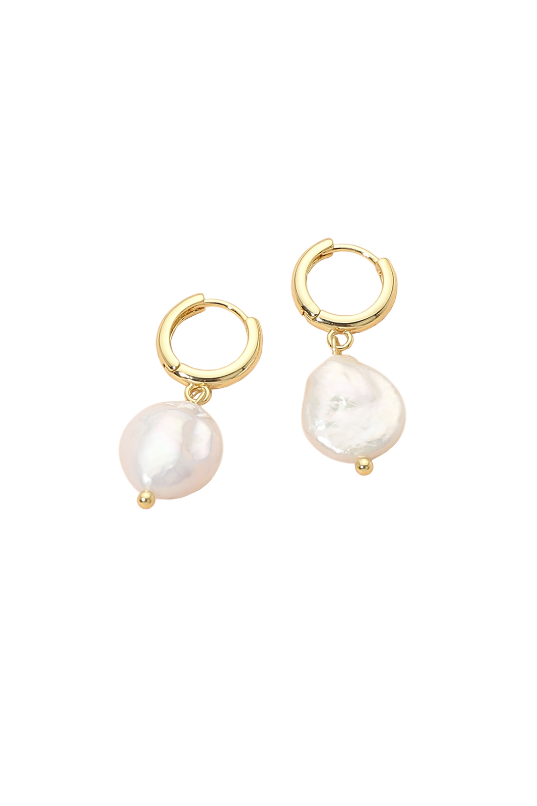 Gold Plated Genuine Freshwater Hoop Earrings