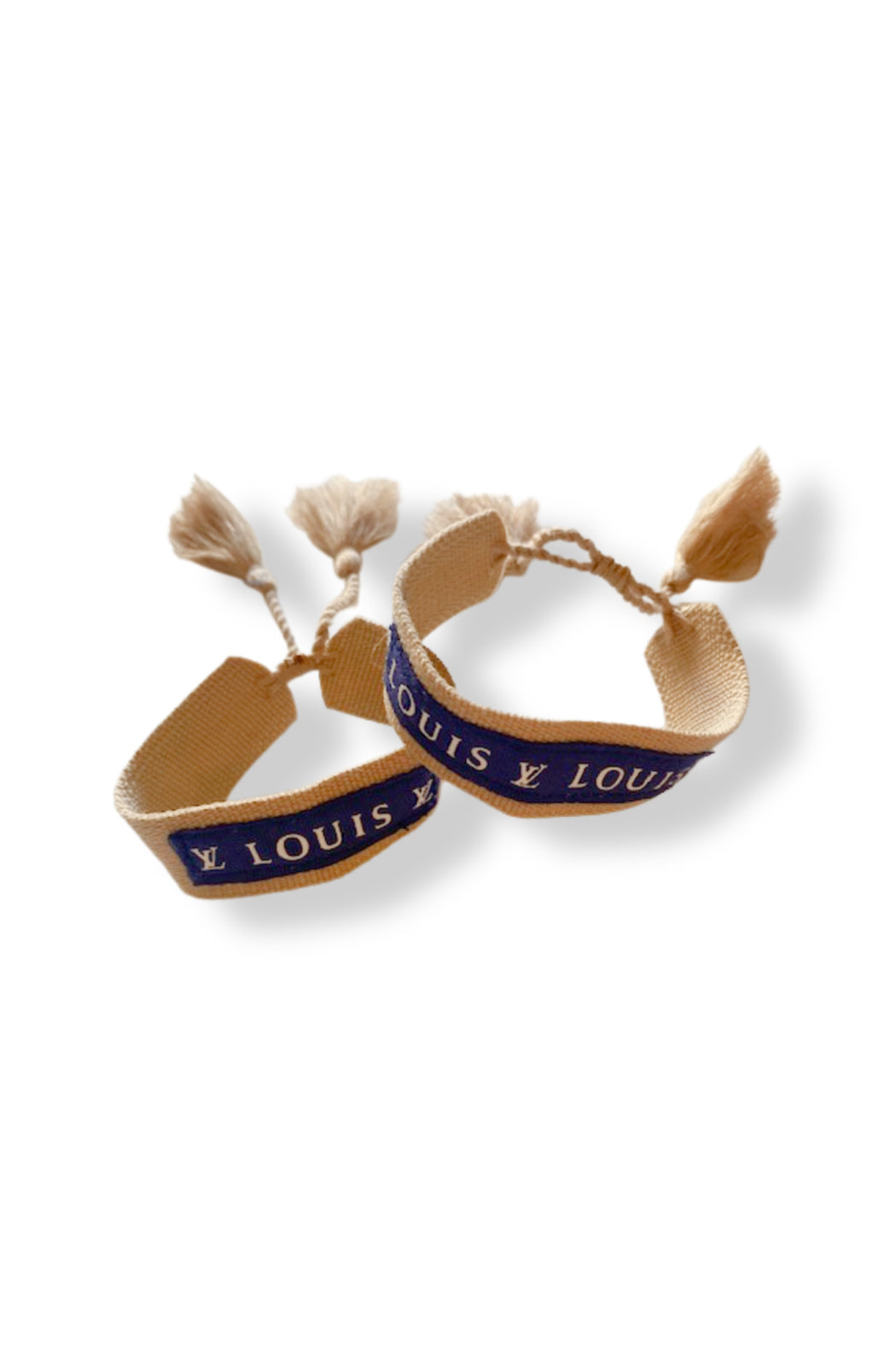 Blue Louis Vuitton Ribbon Fabric Bracelet