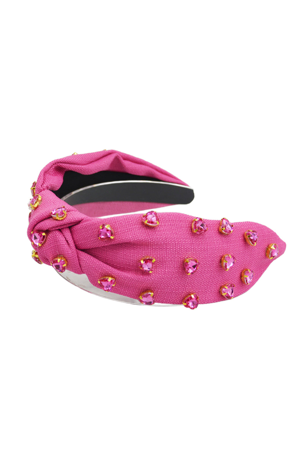 Linen Heart Stoned Top Knot Headband