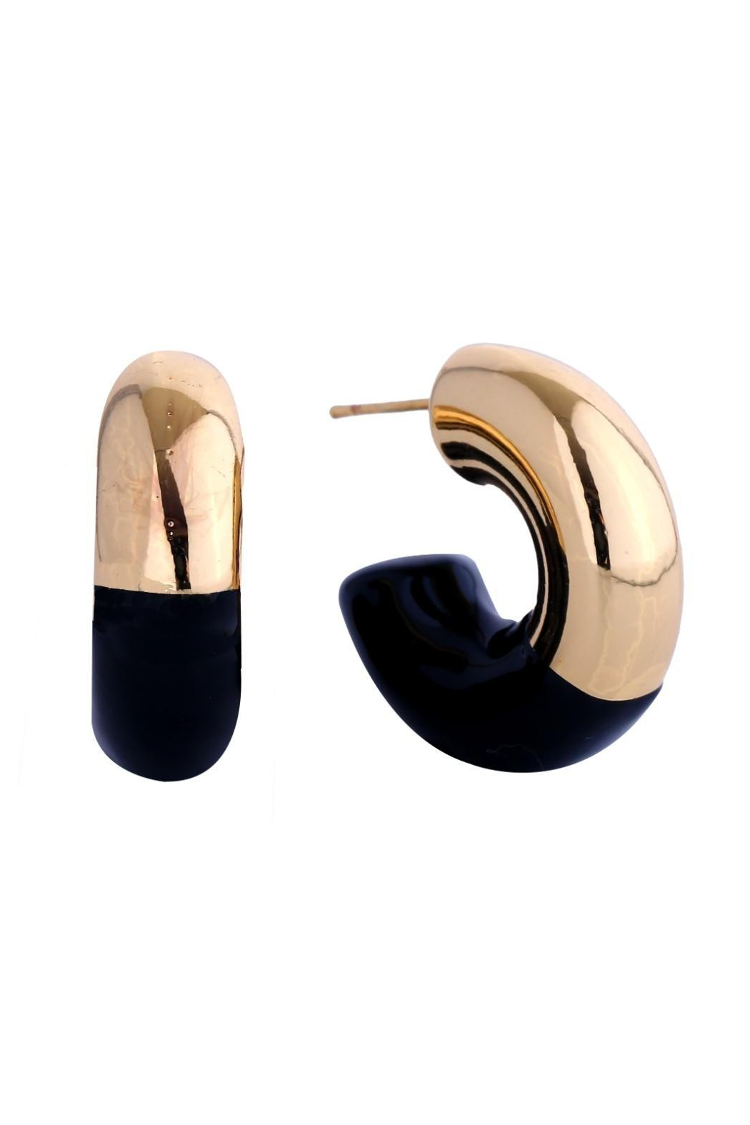 Enamel Color Block Hoop Earrings
