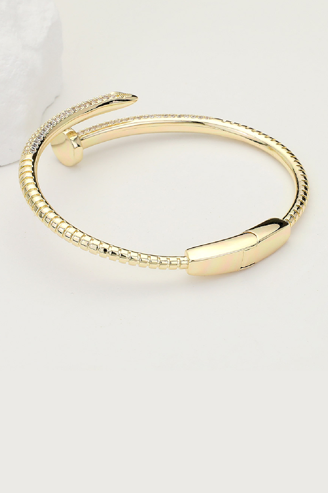 Cubic Zirconia Nail HInge Bracelet