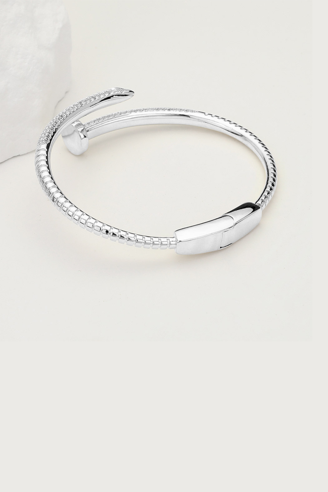 Cubic Zirconia Nail HInge Bracelet