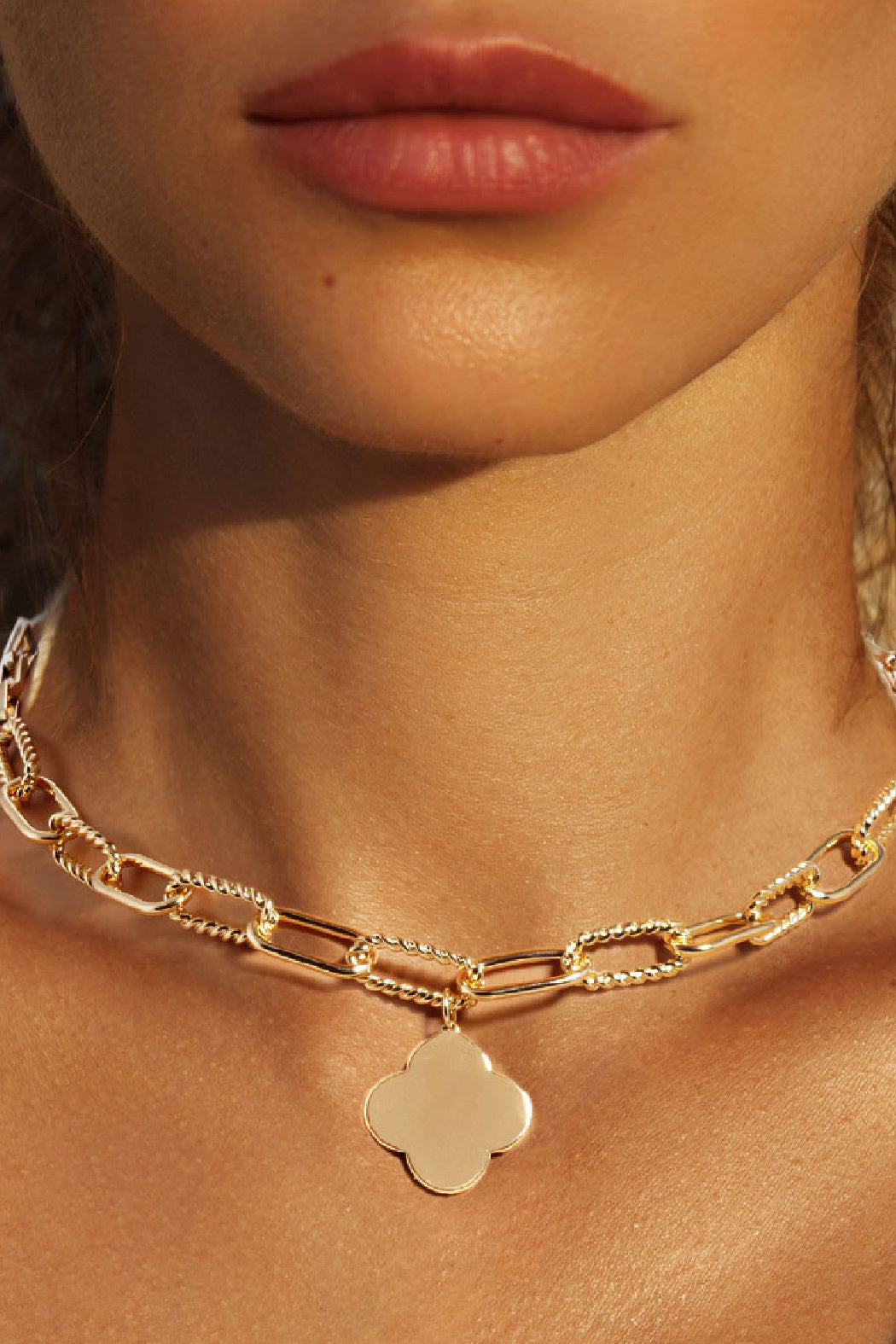 Paper Clip Clover Necklace