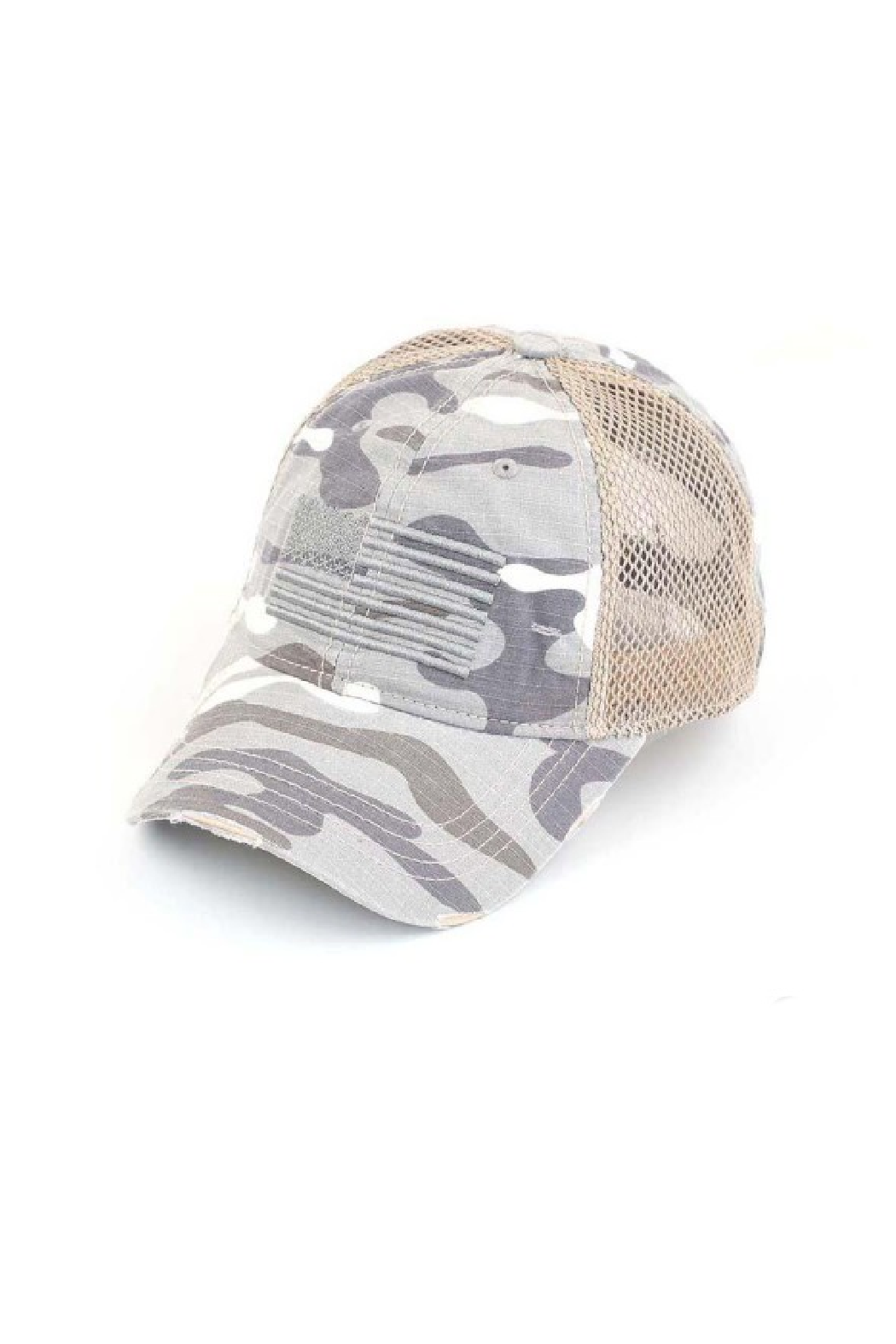 Camouflage Embroidered USA Flag Trucker Cap
