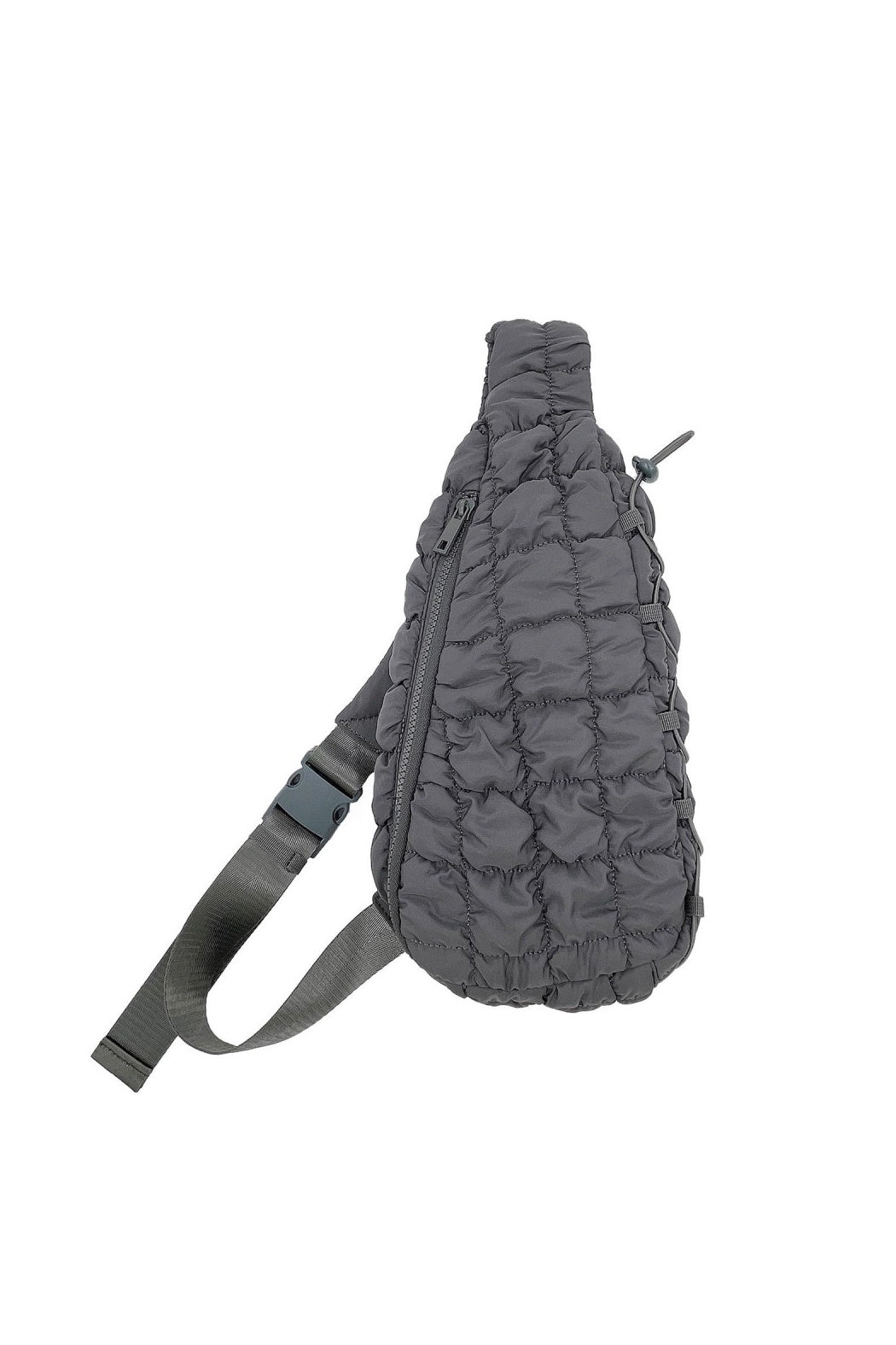 Quilted Puffer Drawstring Sling Bag