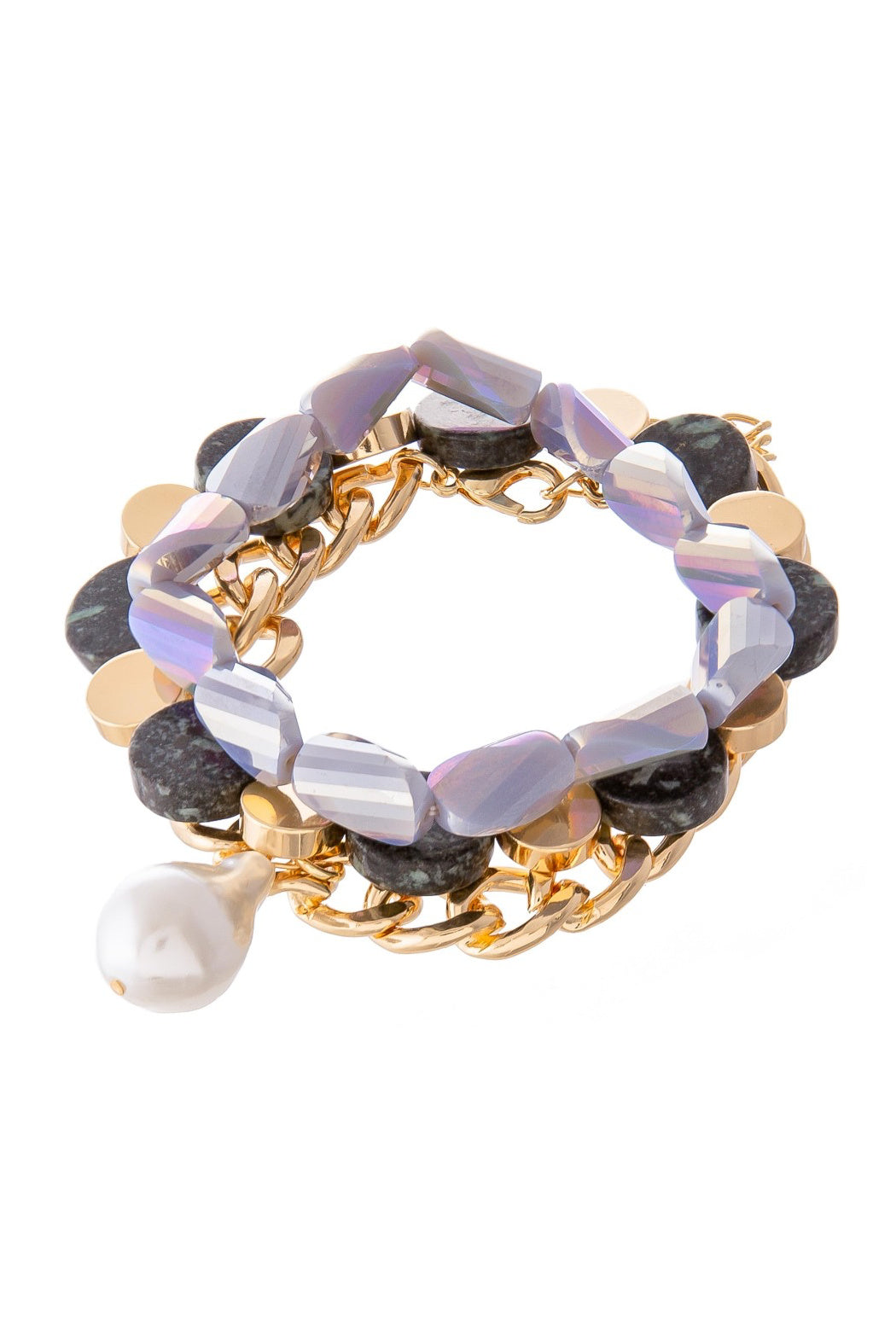 Semi Precious Stone and Pearl Bracelet