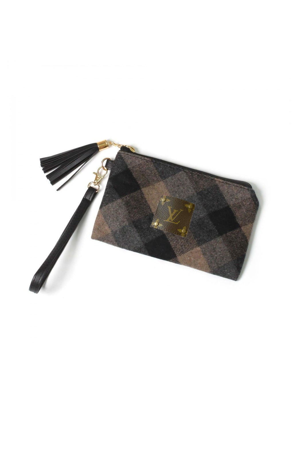 Upcycled Fall Plaid Wristlet