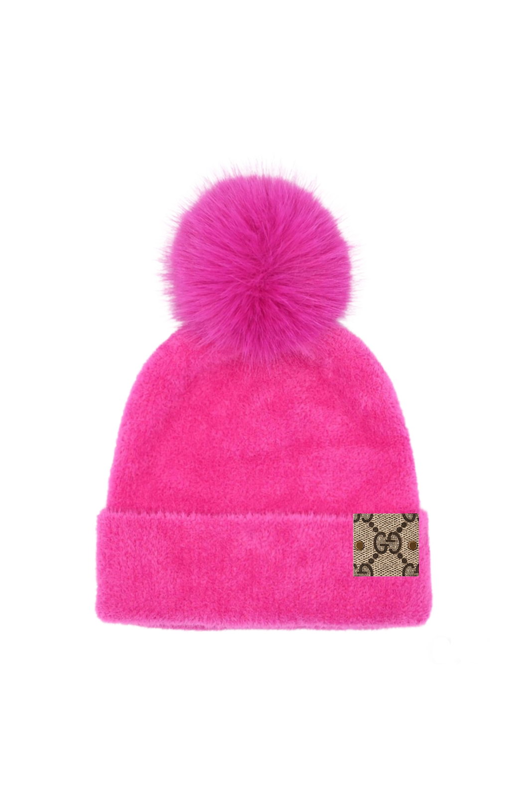 Upcycled GG Chenille Pom Beanie