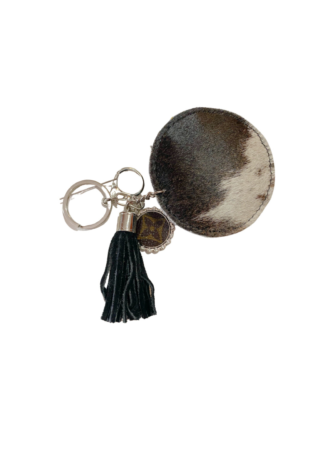 Authentic Fur Keychain With Upcycled Charm
