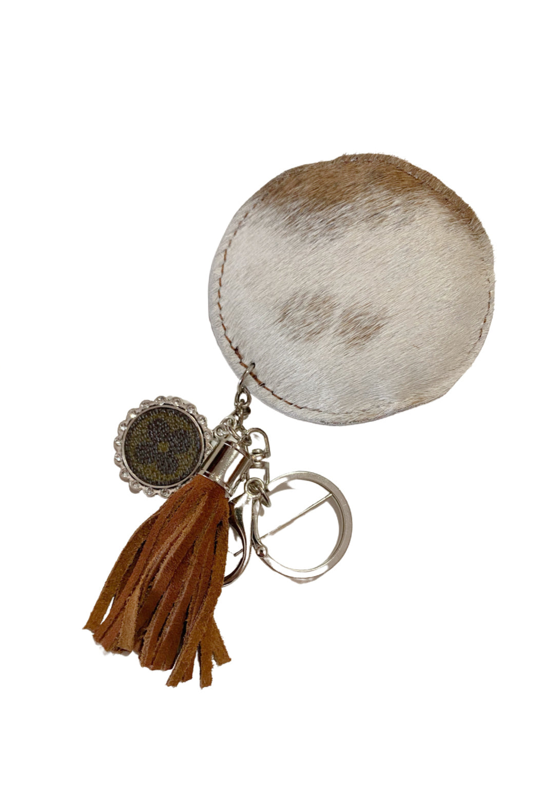 Authentic Fur Keychain With Upcycled Charm