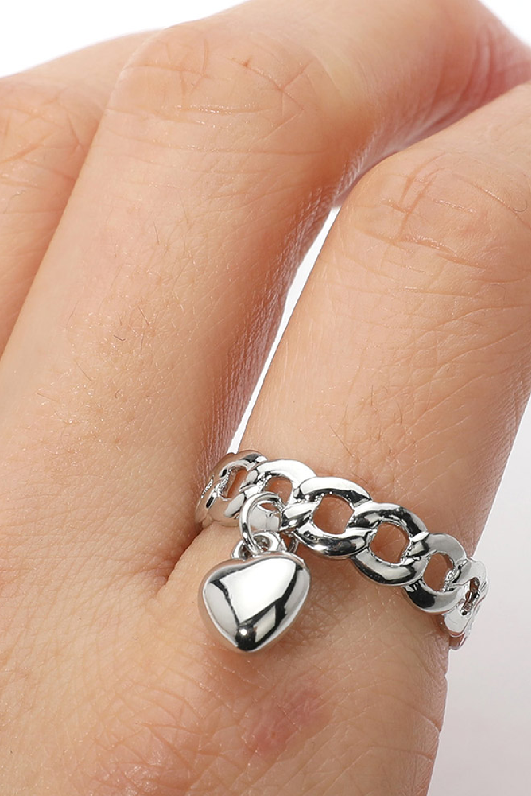 Heart Charm Adjustable Ring