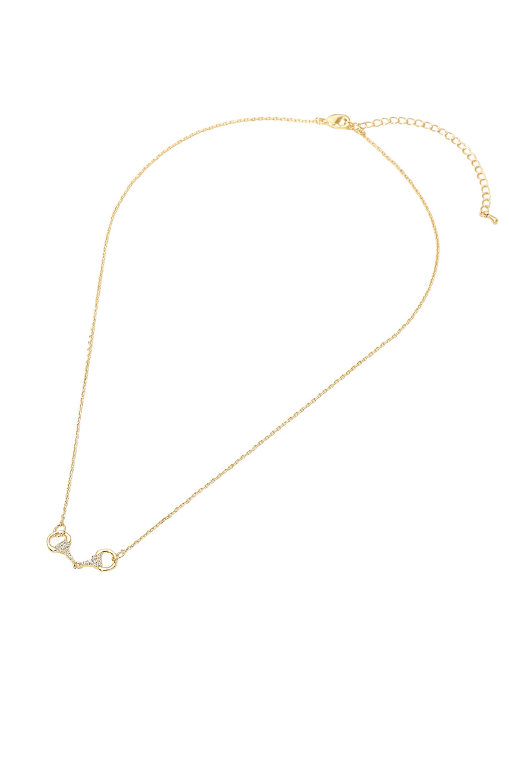 Gold Plated Sparkling Horsebit Necklace
