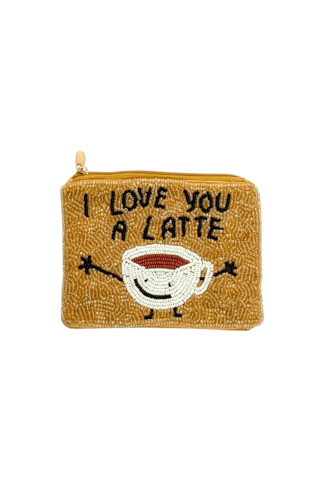 I Love You A Latte Beaded Pouch