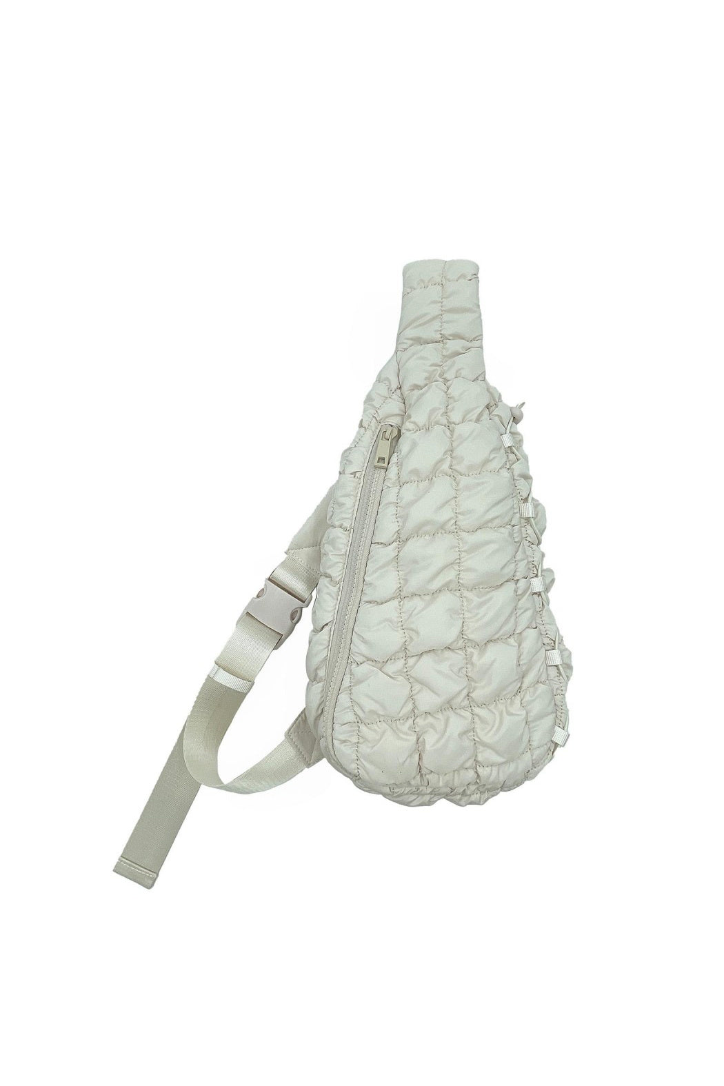 Quilted Puffer Drawstring Sling Bag