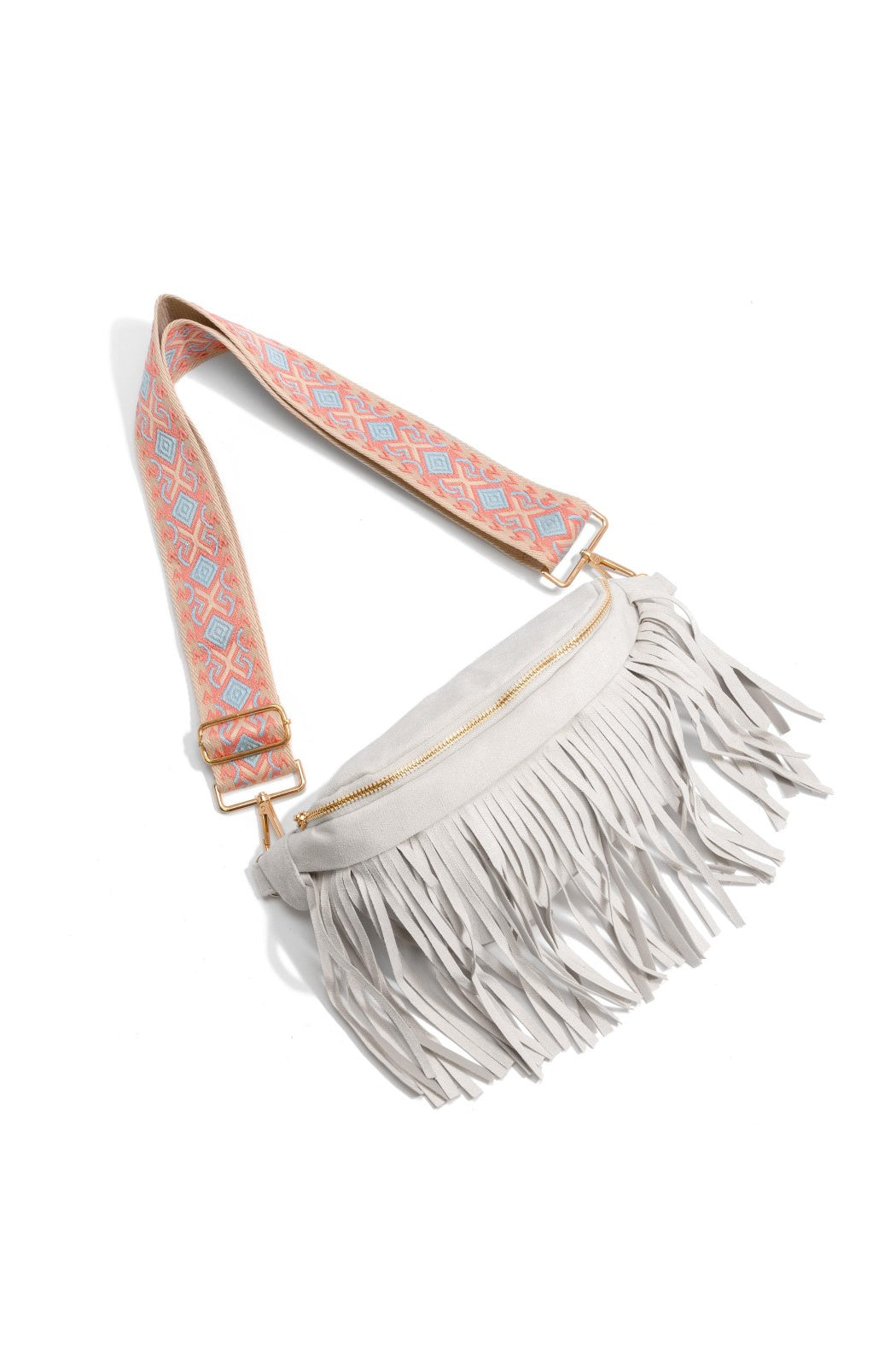 Suede Fringe Crossbody Sling Bag