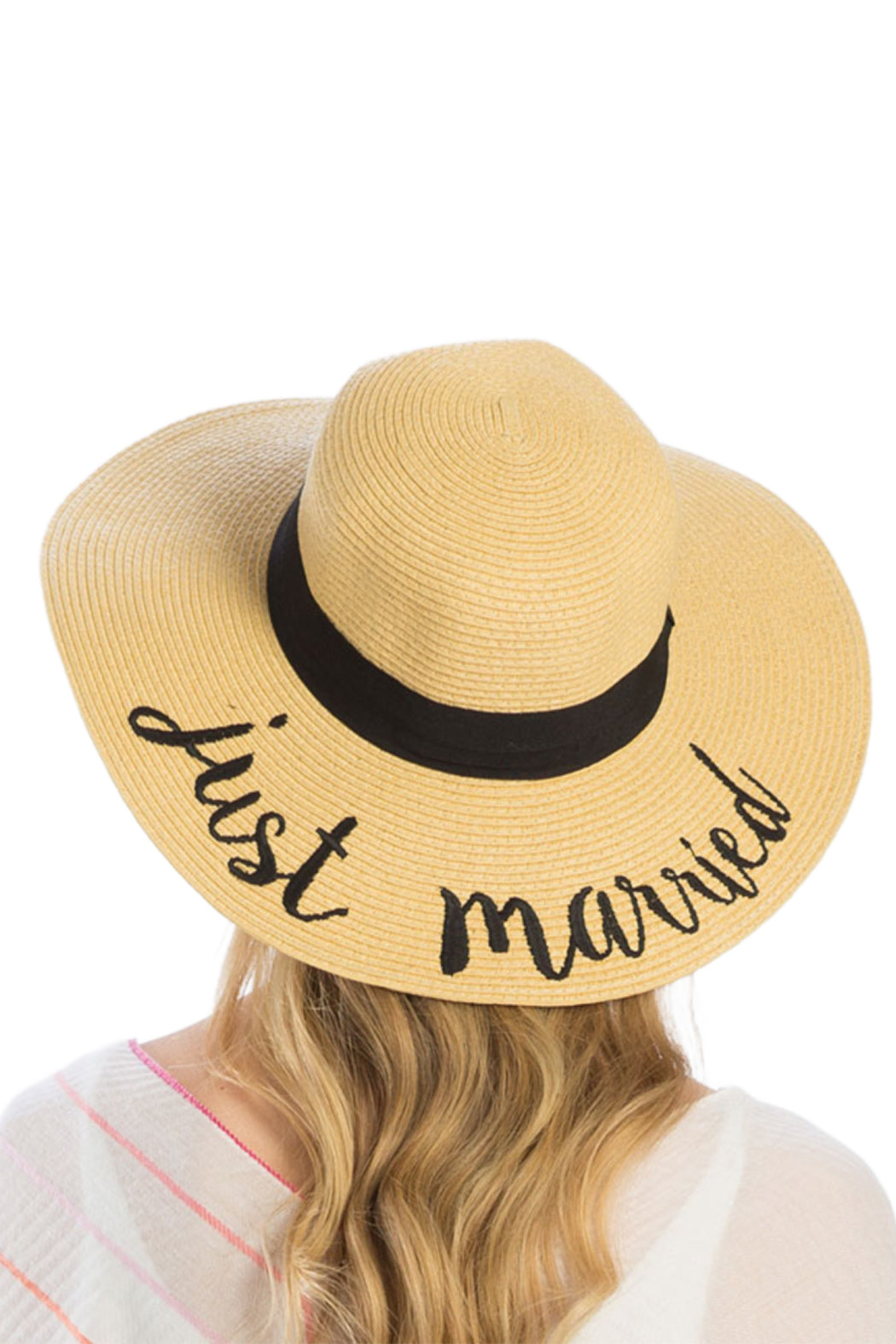 Just Married Stay-Put Straw Hat