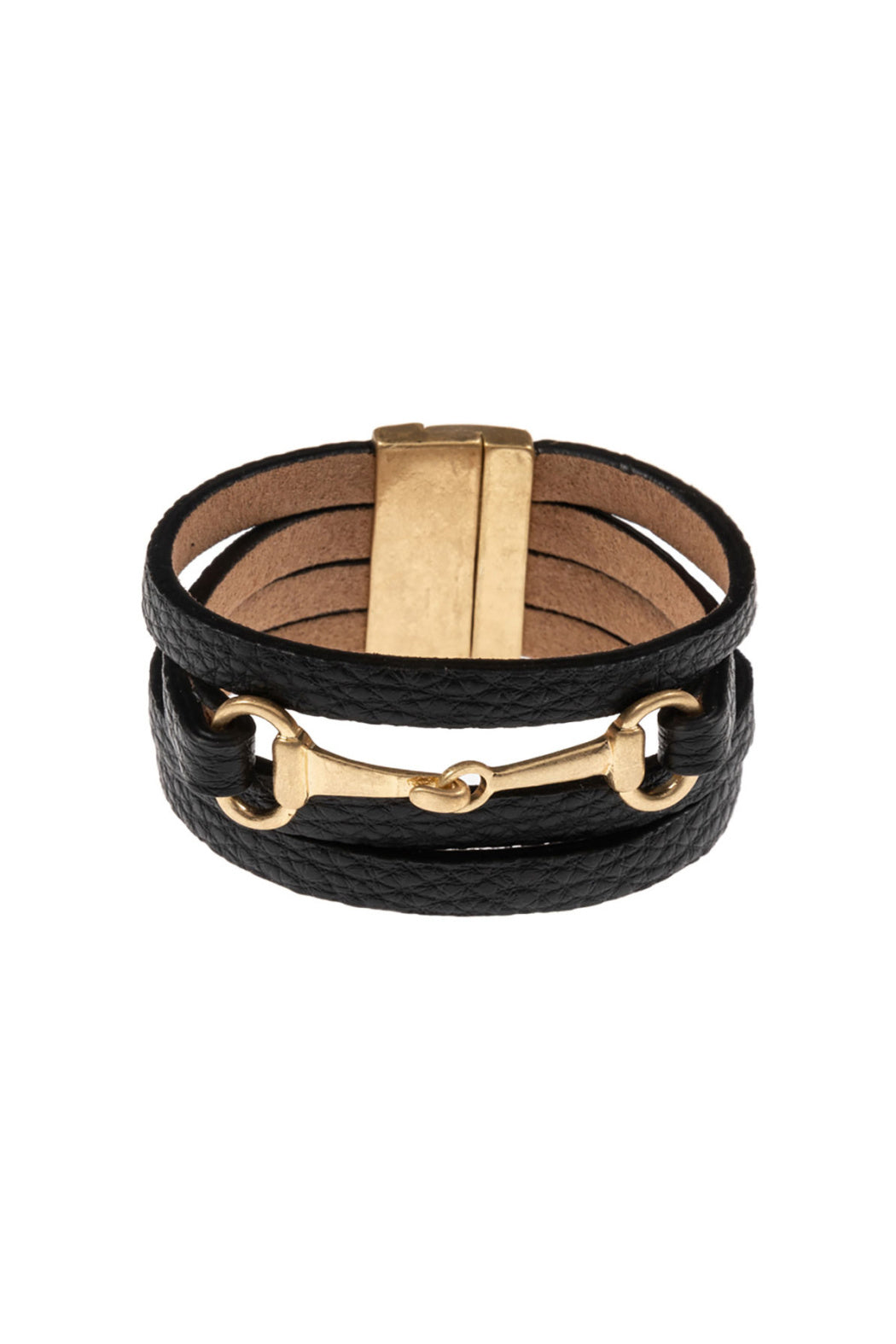 Leather and Horse Bit Bracelet
