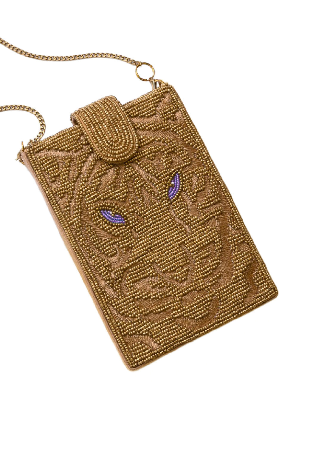 Lioness Beaded Crossbody Bag