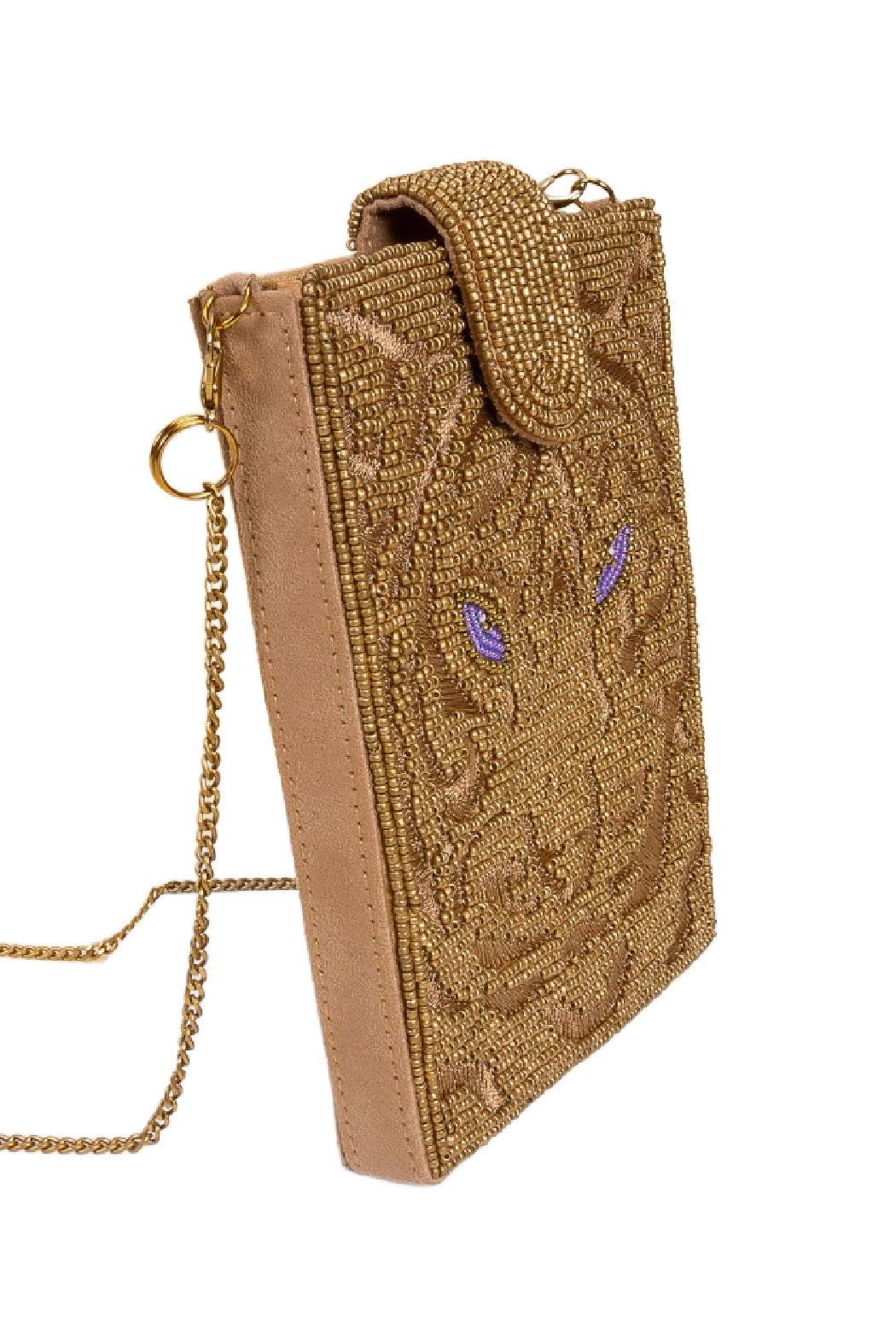 Lioness Beaded Crossbody Bag