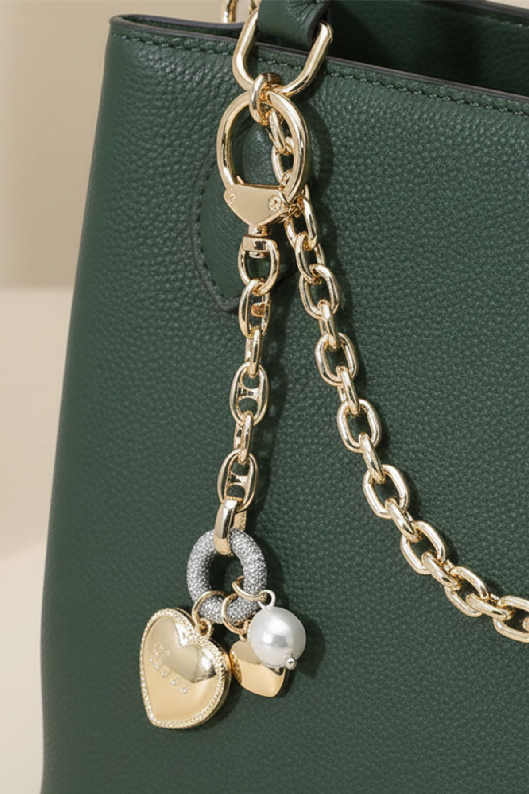 Gold Plated Keychain C Bag Charm