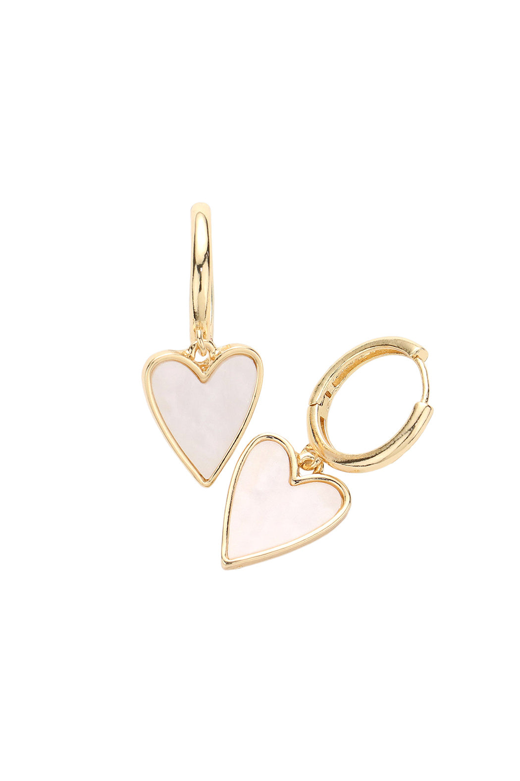 Mother of Pearl Heart Dangle Earrings