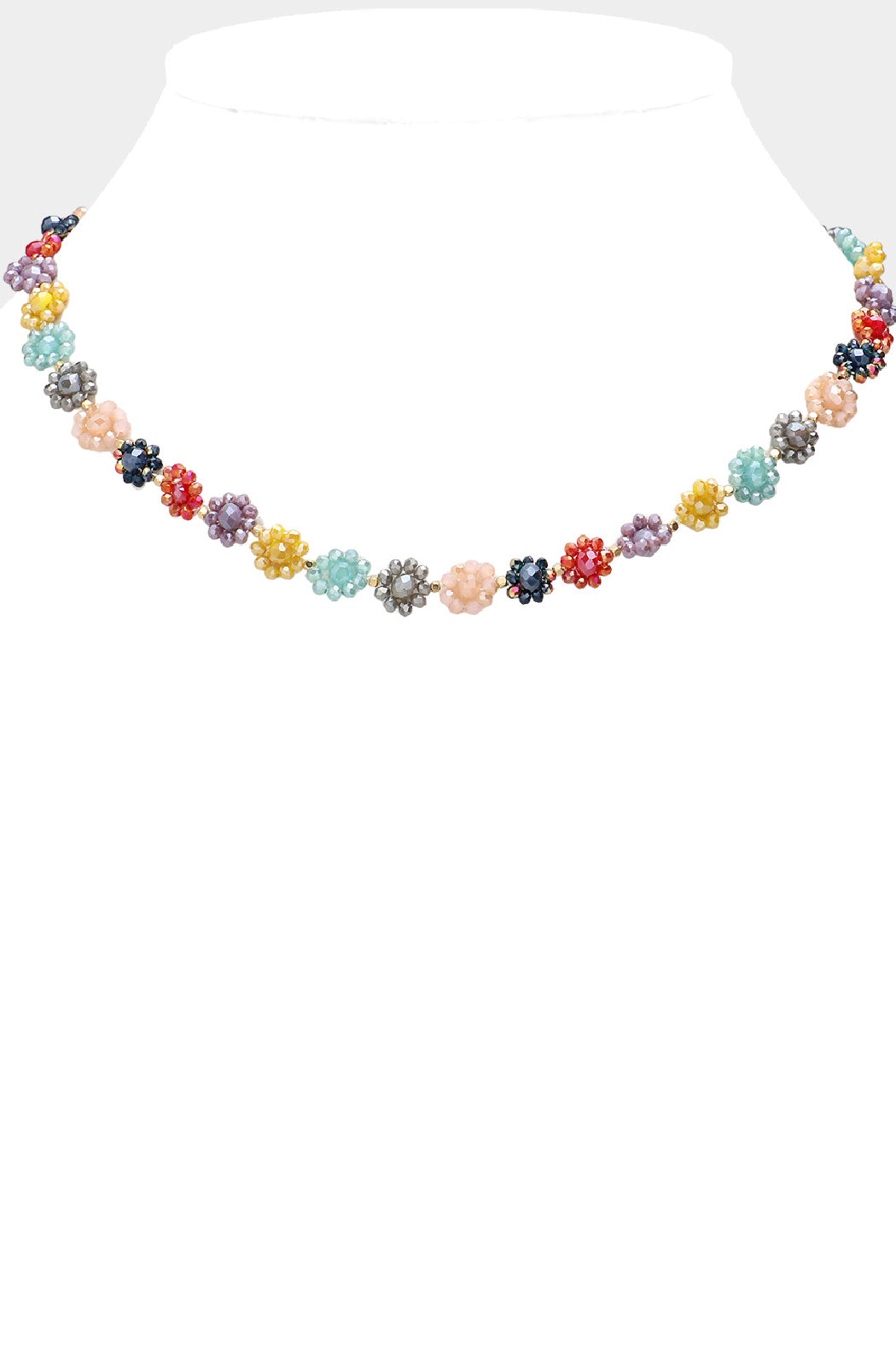 Faceted Bead Flower Necklace
