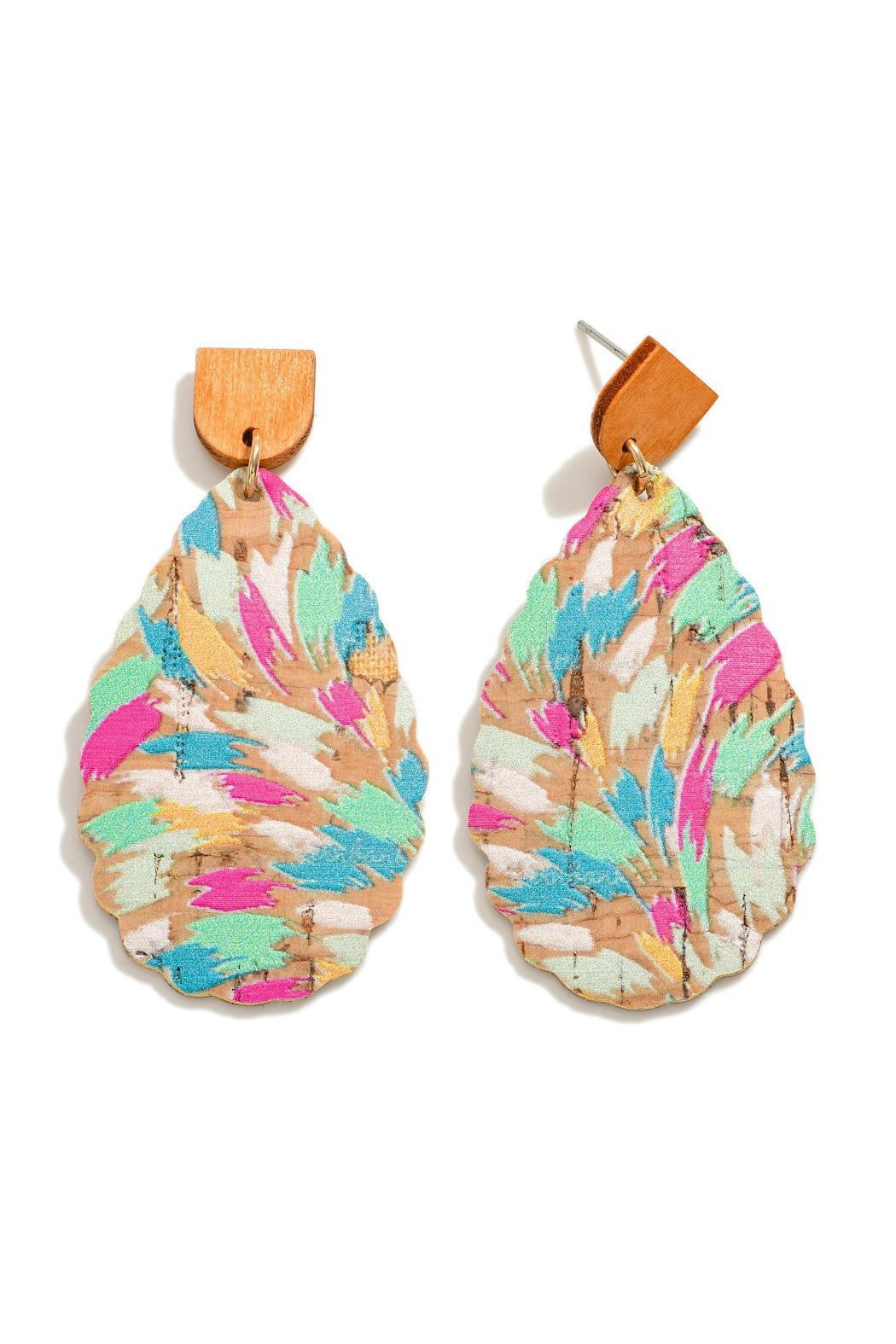 Paint Stroke Cork Earrings