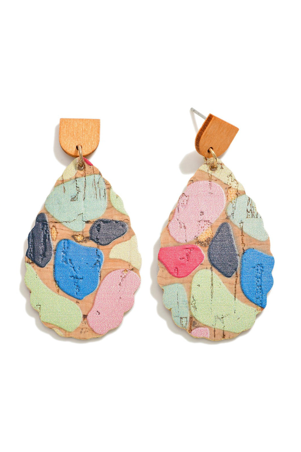 Abstract Shape Cork Earrings